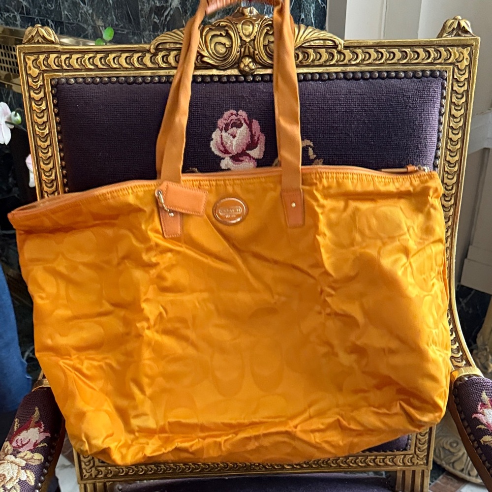 Coach Orange Tote Bag